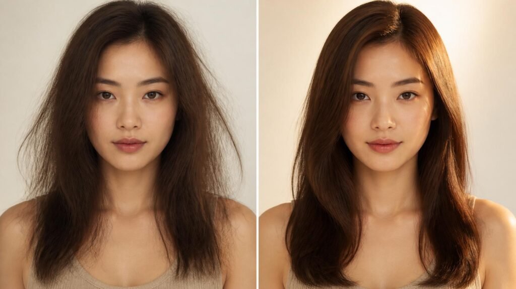 Keratin Hair Treatment In Sharjah – before and after transformation results