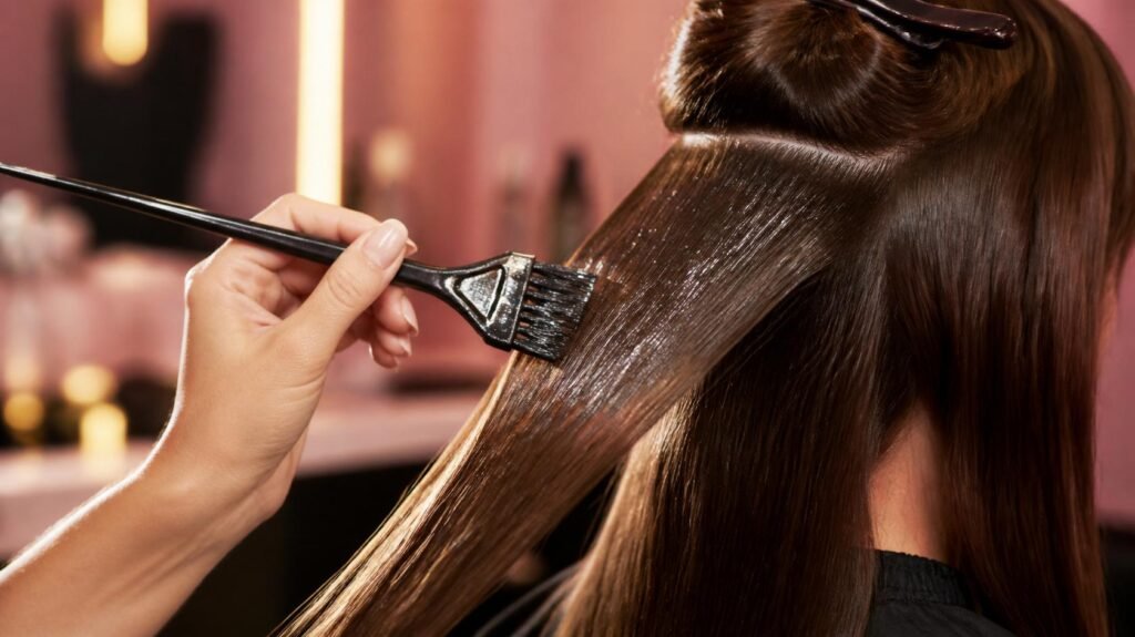 Keratin Hair Treatment In Sharjah – professional formula application process